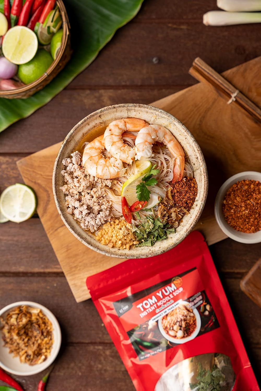 Tom Yum Instant Noodle Soup 1 Pack (2.64 Oz) - Hot Spicy and Sour Noodles