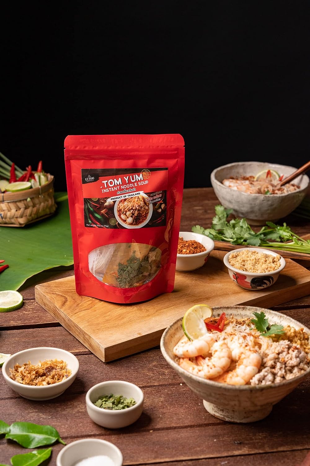 Tom Yum Instant Noodle Soup 1 Pack (2.64 Oz) - Hot Spicy and Sour Noodles