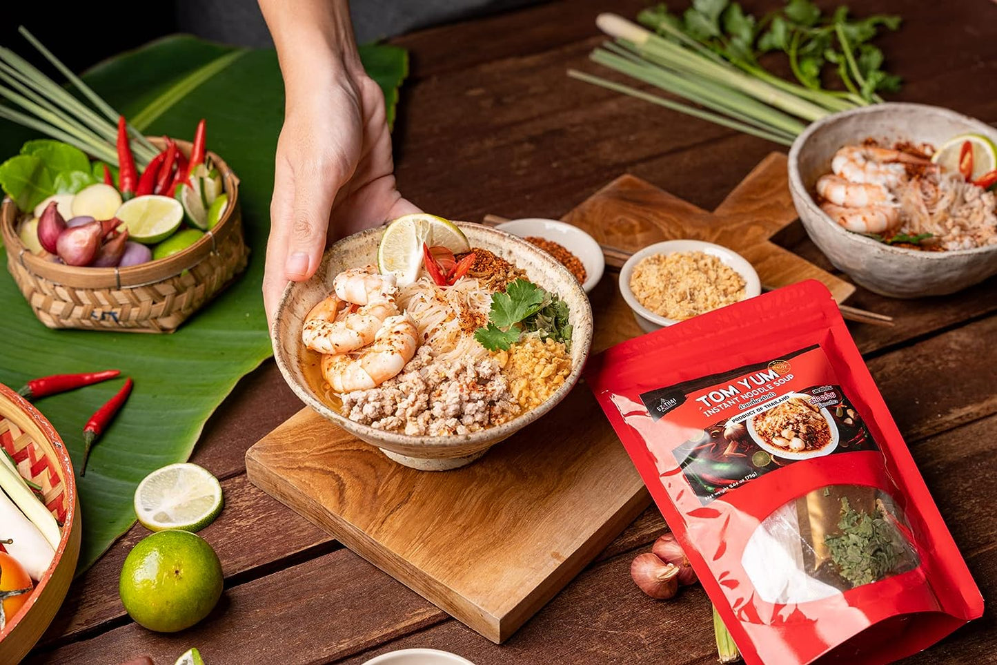 Tom Yum Instant Noodle Soup 1 Pack (2.64 Oz) - Hot Spicy and Sour Noodles