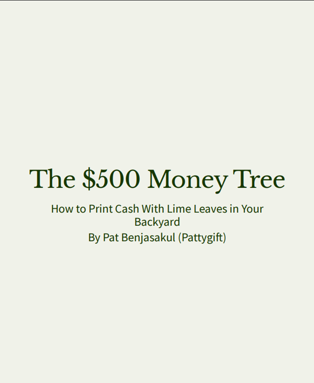 The $500 Money Tree