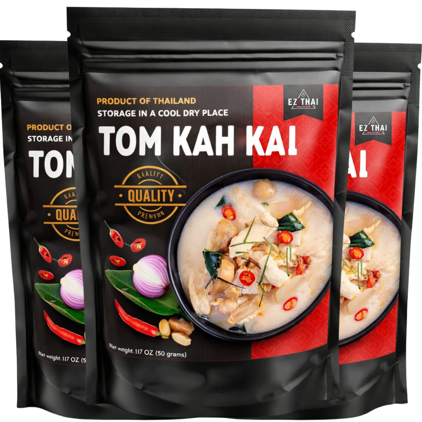 Tom Kha Gai Soup Kit 1.62 oz - Authentic Thai Coconut Chicken Soup Mix with Dried Herbs & Curry Paste – Instant Galangal Broth Base for Chicken, Seafood, Ramen, Rice