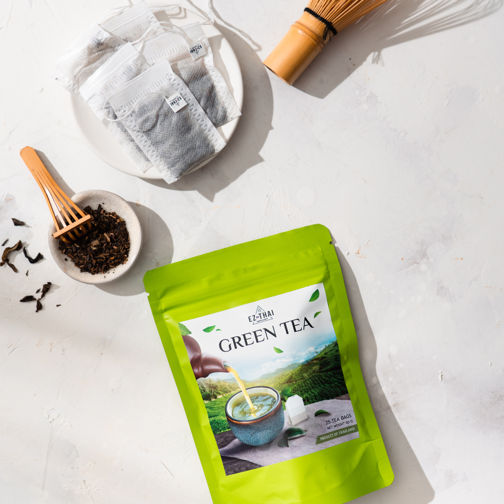 Natural Green Tea 25 Bags Loose Leaf Assam Tea for Health Relaxation Natural Green Tea 25 Bags Loose Leaf Assam Tea for Health Relaxation EZTHAI EZ THAI.