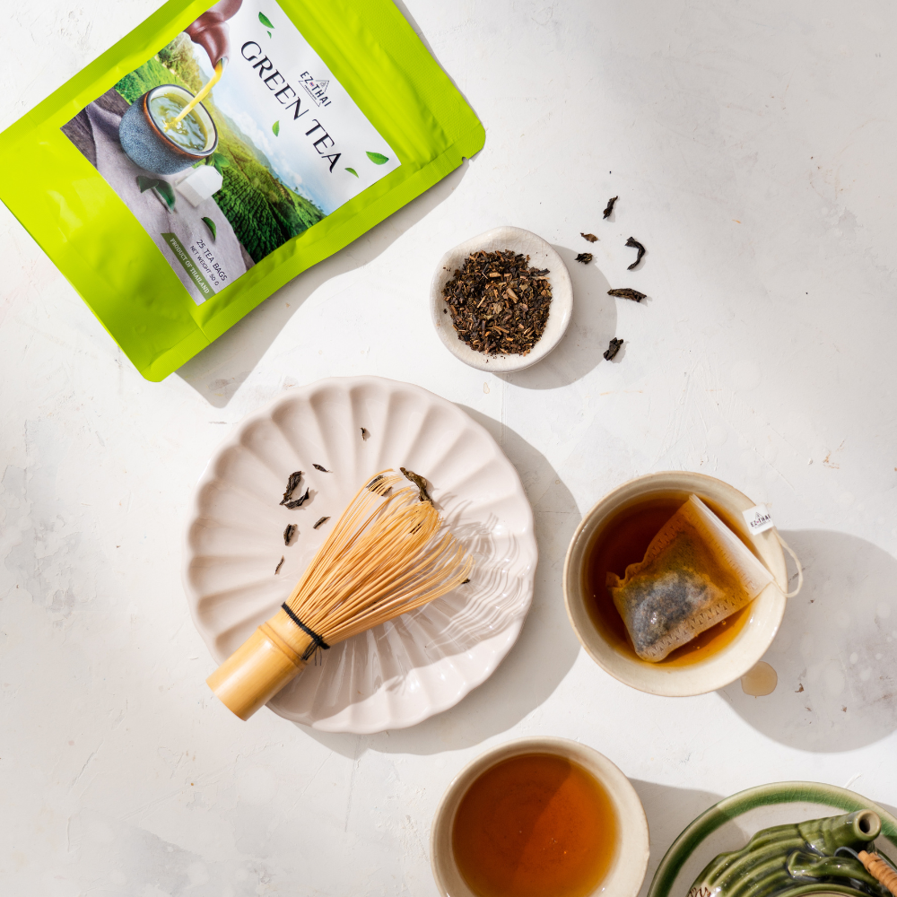 Natural Green Tea 25 Bags Loose Leaf Assam Tea for Health Relaxation Natural Green Tea 25 Bags Loose Leaf Assam Tea for Health Relaxation EZTHAI EZ THAI.