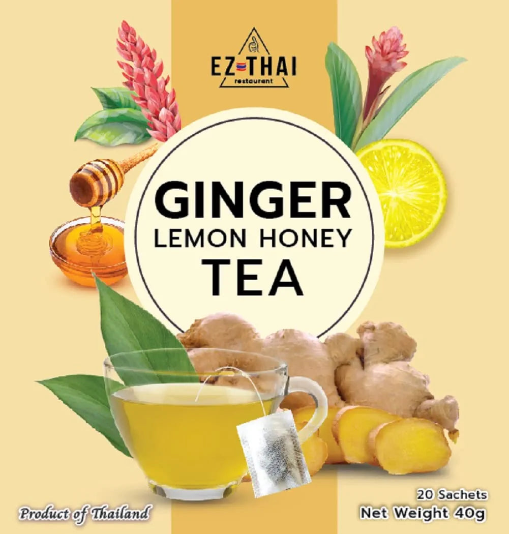 Ginger Honey Lemon Tea Bag 10/25 Bags Instant Hot or Cold Beverage Ginger Honey Lemon Tea Bag 10/25 Bags Instant Hot or Cold Beverage EZTHAI EZ THAI.
