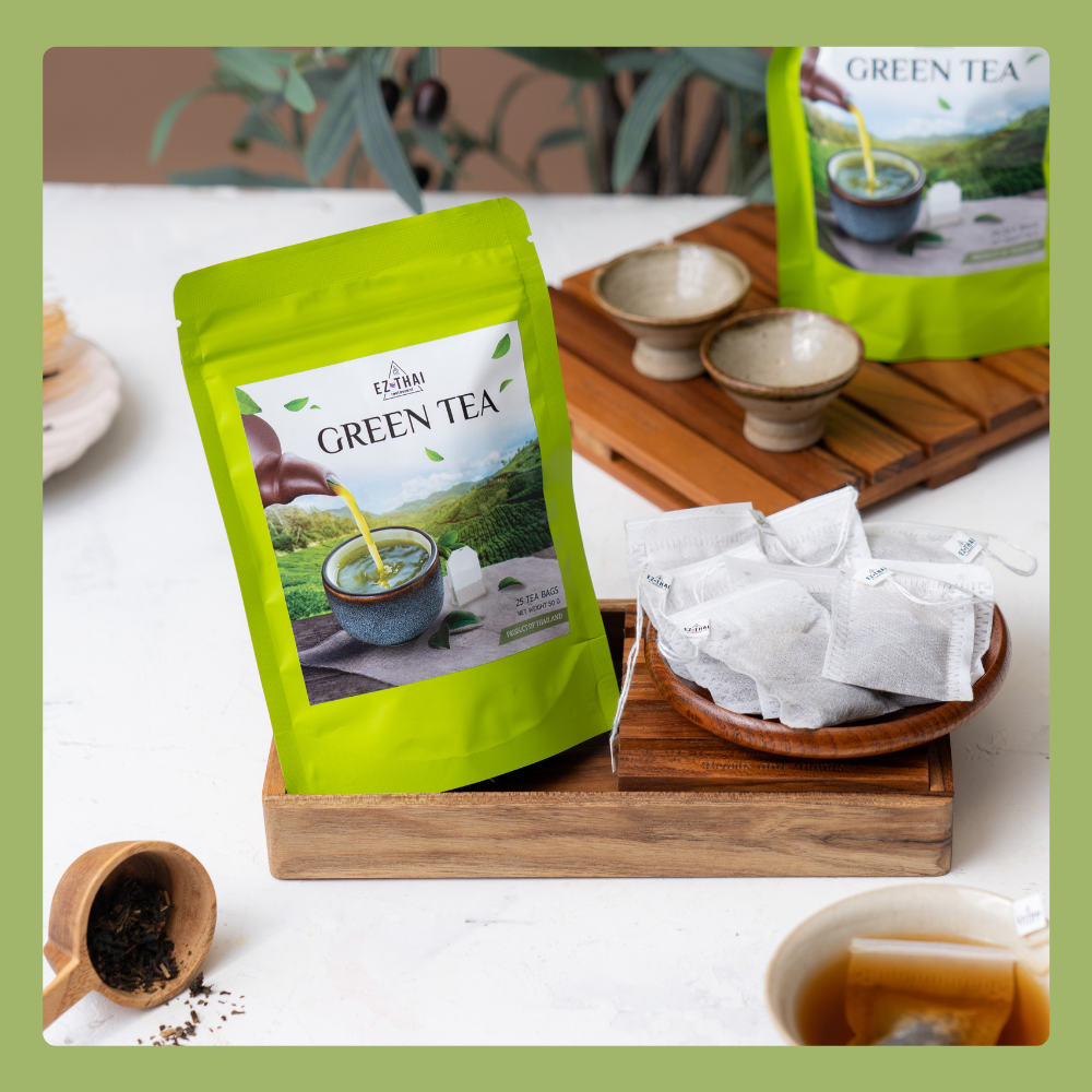 Natural Green Tea 25 Bags Loose Leaf Assam Tea for Health Relaxation Natural Green Tea 25 Bags Loose Leaf Assam Tea for Health Relaxation EZTHAI EZ THAI.