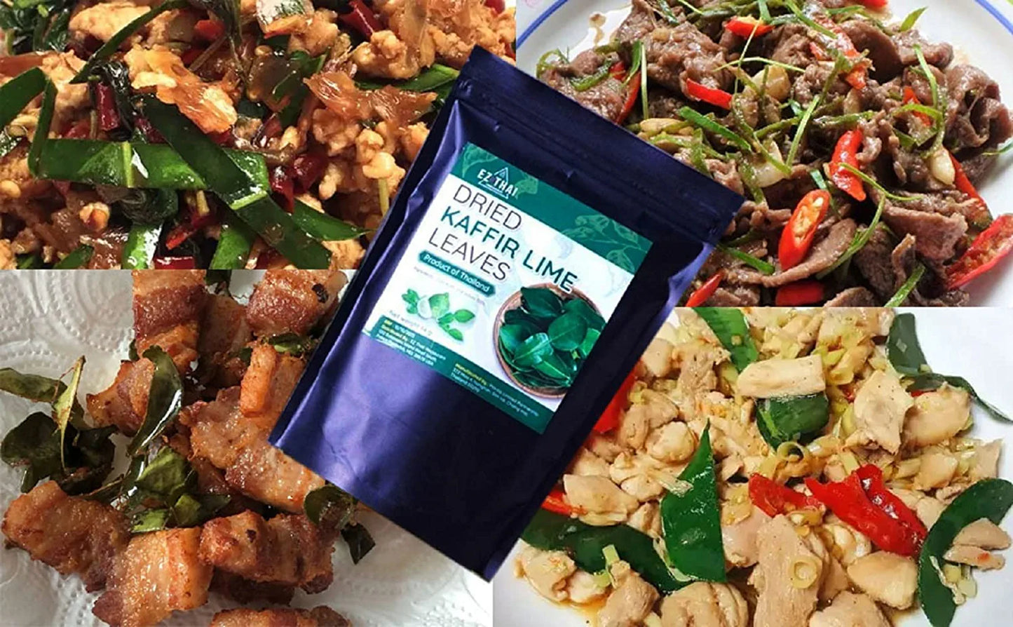 EZ THAI 14g Dried Kaffir Lime Leaves - Essential Ingredient for Thai Cooking EZ THAI 14g Dried Kaffir Lime Leaves - Essential Ingredient for Thai Cooking EZTHAI EZ THAI.