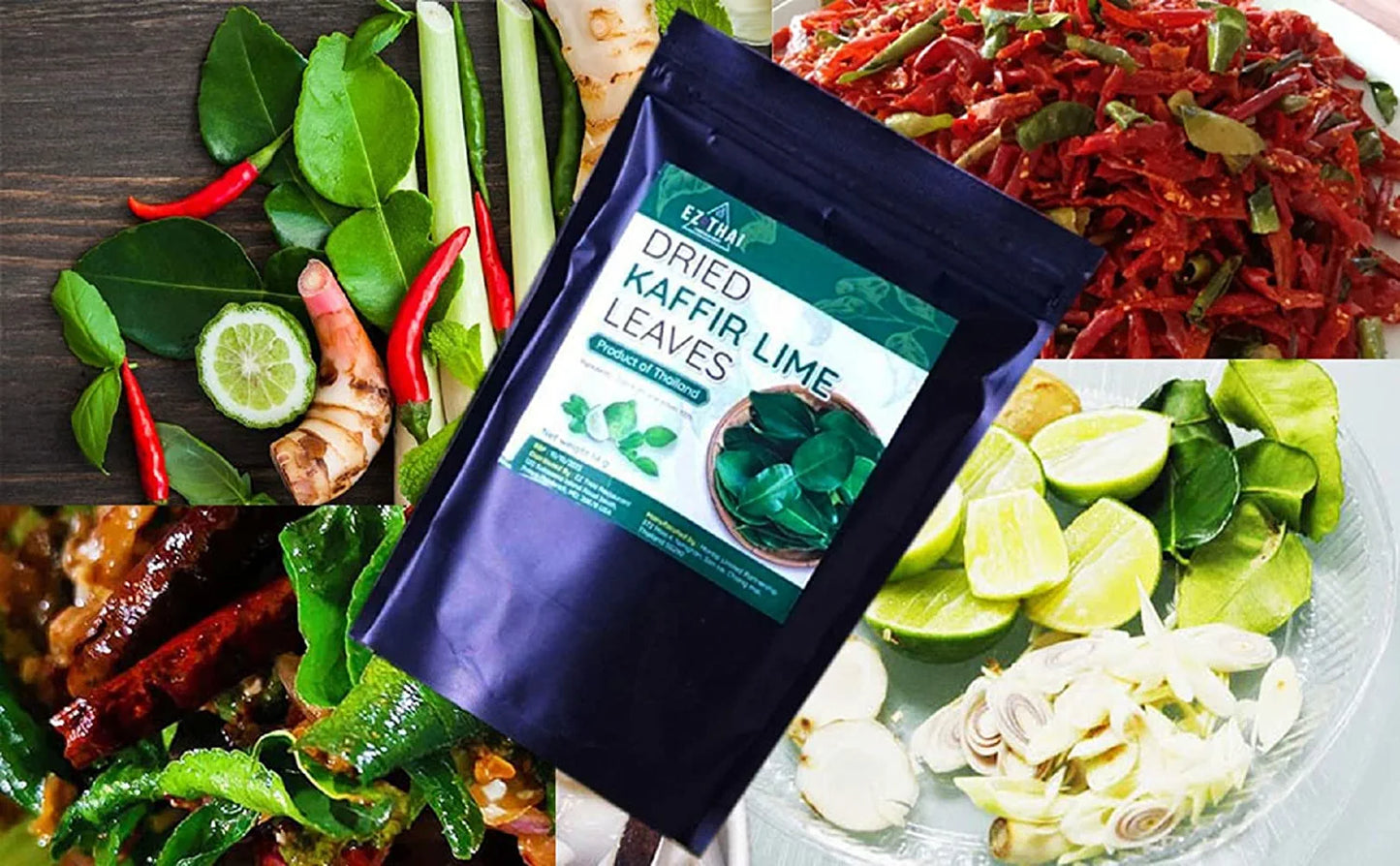 EZ THAI 14g Dried Kaffir Lime Leaves - Essential Ingredient for Thai Cooking EZ THAI 14g Dried Kaffir Lime Leaves - Essential Ingredient for Thai Cooking EZTHAI EZ THAI.