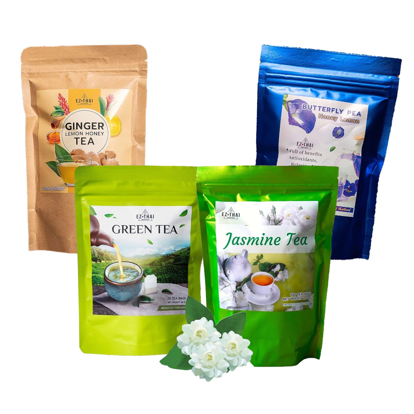 EZ THAI Variety Gifts Box 4 Packs, Instant Thai Tea Mix - Thai Tea Lover's Special Mother's Day Box Set