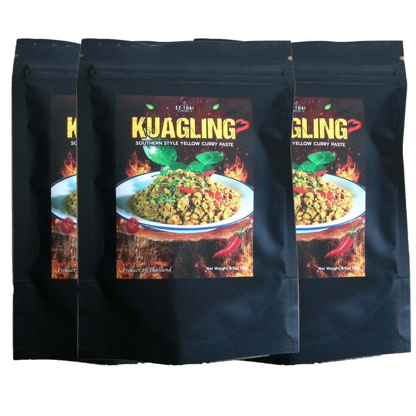 Kua Kling Curry Instant Powder Spicy Thai Yellow Curry Paste 0.5oz Kua Kling Curry Instant Powder Spicy Thai Yellow Curry Paste 0.5oz EZTHAI EZTHAI.