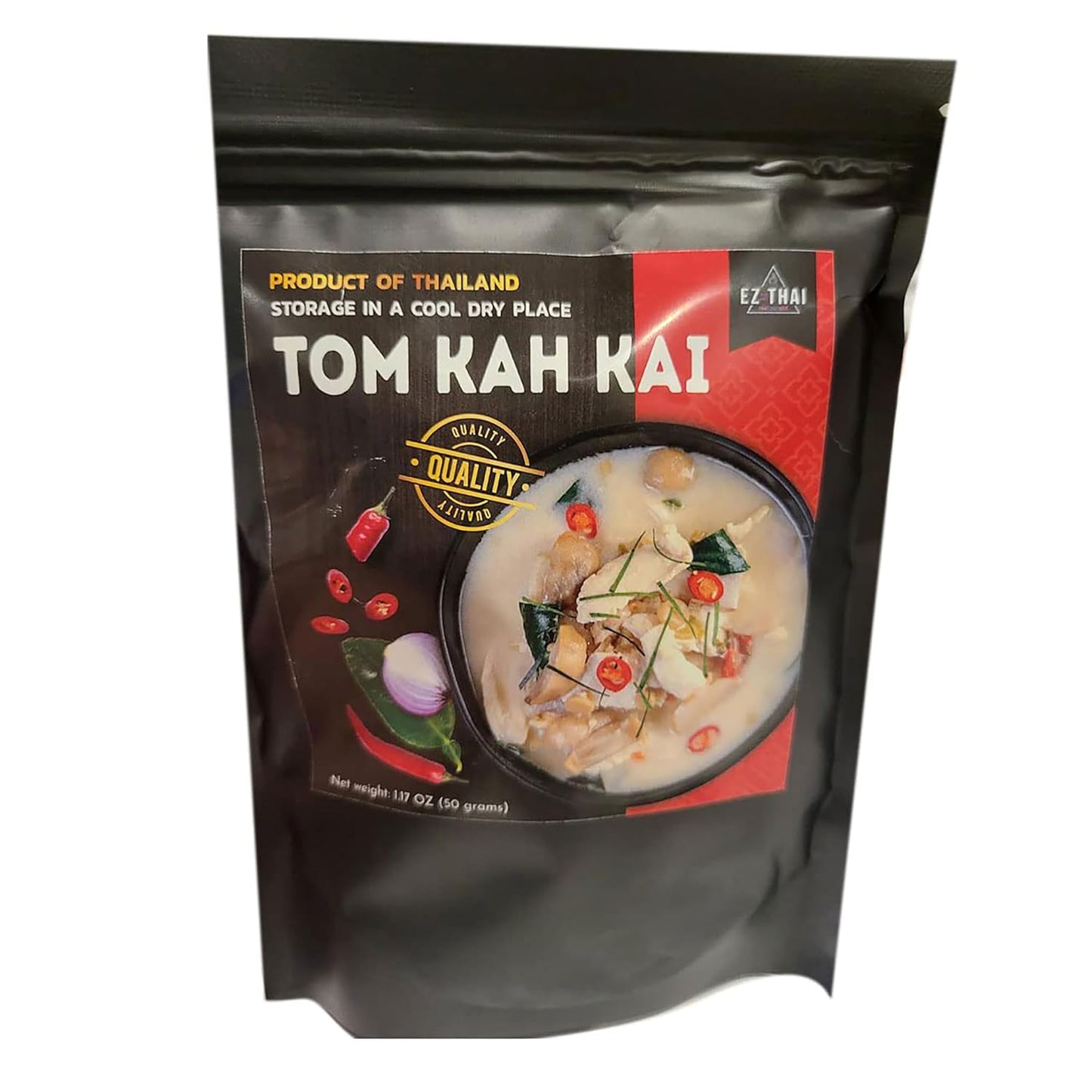 Tom Kha Gai Instant Powder Soup Base Kits 1.62-ounce (46g) 1serve- Coconut Milk Powder, Curry Paste Powder and Dried Herbs Authentic Easy & Quick Suitable for Rice, Ramen, Noodles