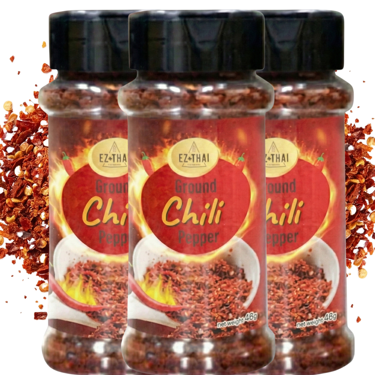 EZ THAI Premium Thai Chili Flakes Seasoning 1.76 oz -Roasted Red Pepper Flakes – Authentic Ingredient for Pad Thai, Tom Yum Noodle Soup, Boat Noodles, Nam Jim Jaew, Thai BBQ, Larb, Crying Tiger Beef