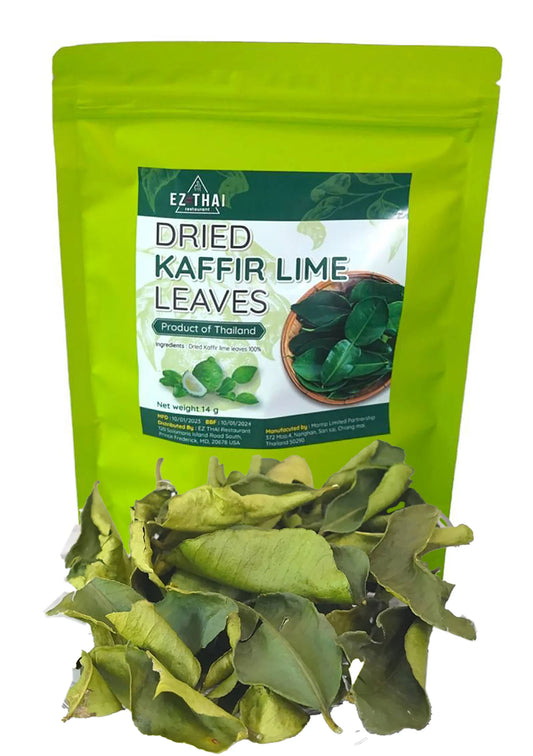 EZ THAI Dried Kaffir Lime Leaves 0.49 oz - Essential Ingredient for Thai Cooking