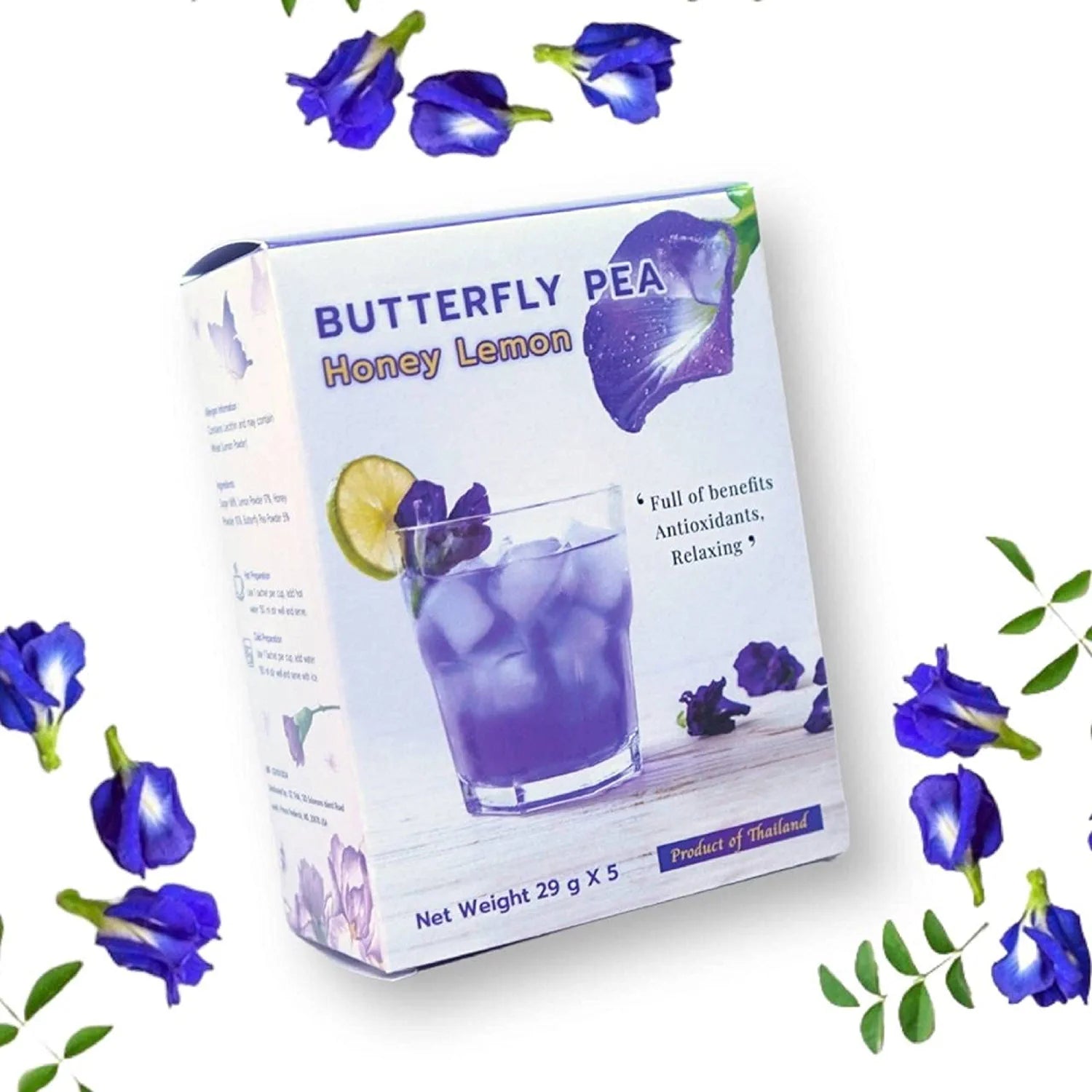 Honey Lemon Butterfly Pea Tea Mix Instant Tea Powder 5/10 Sachets Honey Lemon Butterfly Pea Tea Mix Instant Tea Powder 5/10 Sachets EZTHAI EZ THAI.