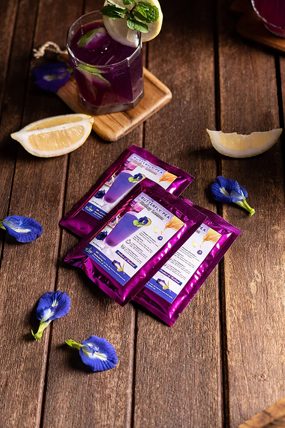 Honey Lemon Butterfly Pea Tea Mix Instant Tea Powder 5/10 Sachets Honey Lemon Butterfly Pea Tea Mix Instant Tea Powder 5/10 Sachets EZTHAI EZ THAI.